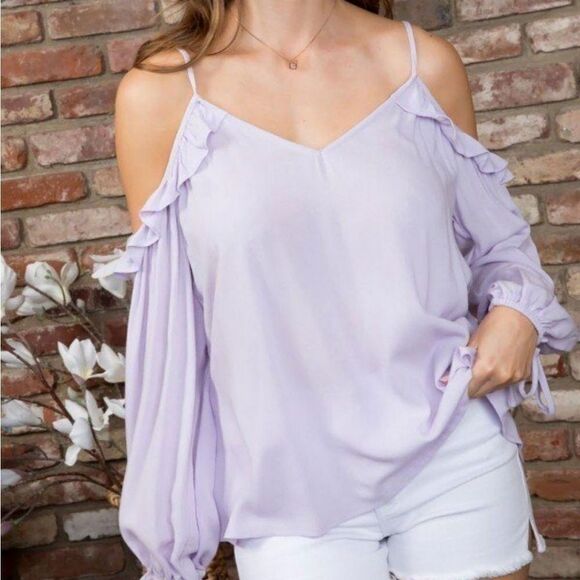 Main Strip cold shoulder top - Picture 1 of 7